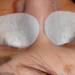 Kim before eyelashes extensions